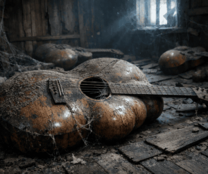 В Абсурдинске обнаружили заброшенный дом с «беременными» гитарами Эль Пиво